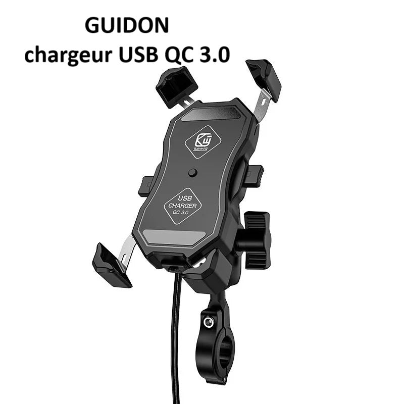 Support de téléphone avec chargeur sans - fil et/ou USB - Bad Max Gear