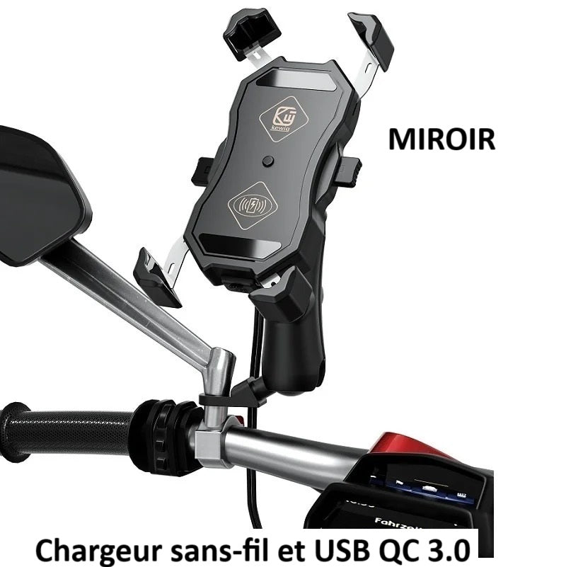 Support de téléphone avec chargeur sans - fil et/ou USB - Bad Max Gear