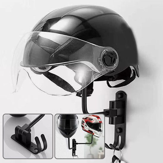 Support mural pour casque de moto avec crochets, rotation à 180° - Bad Max Gear